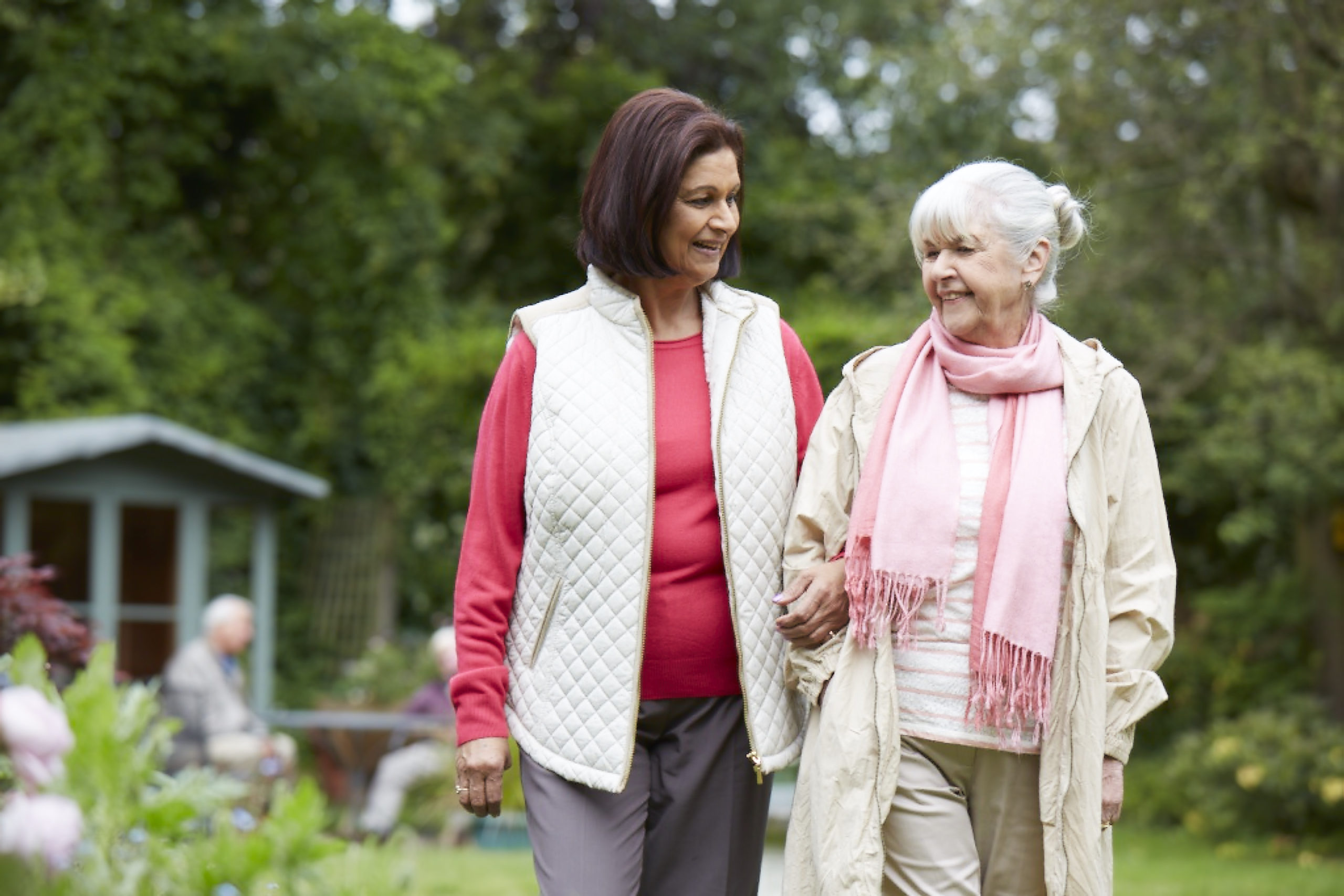 women in garden